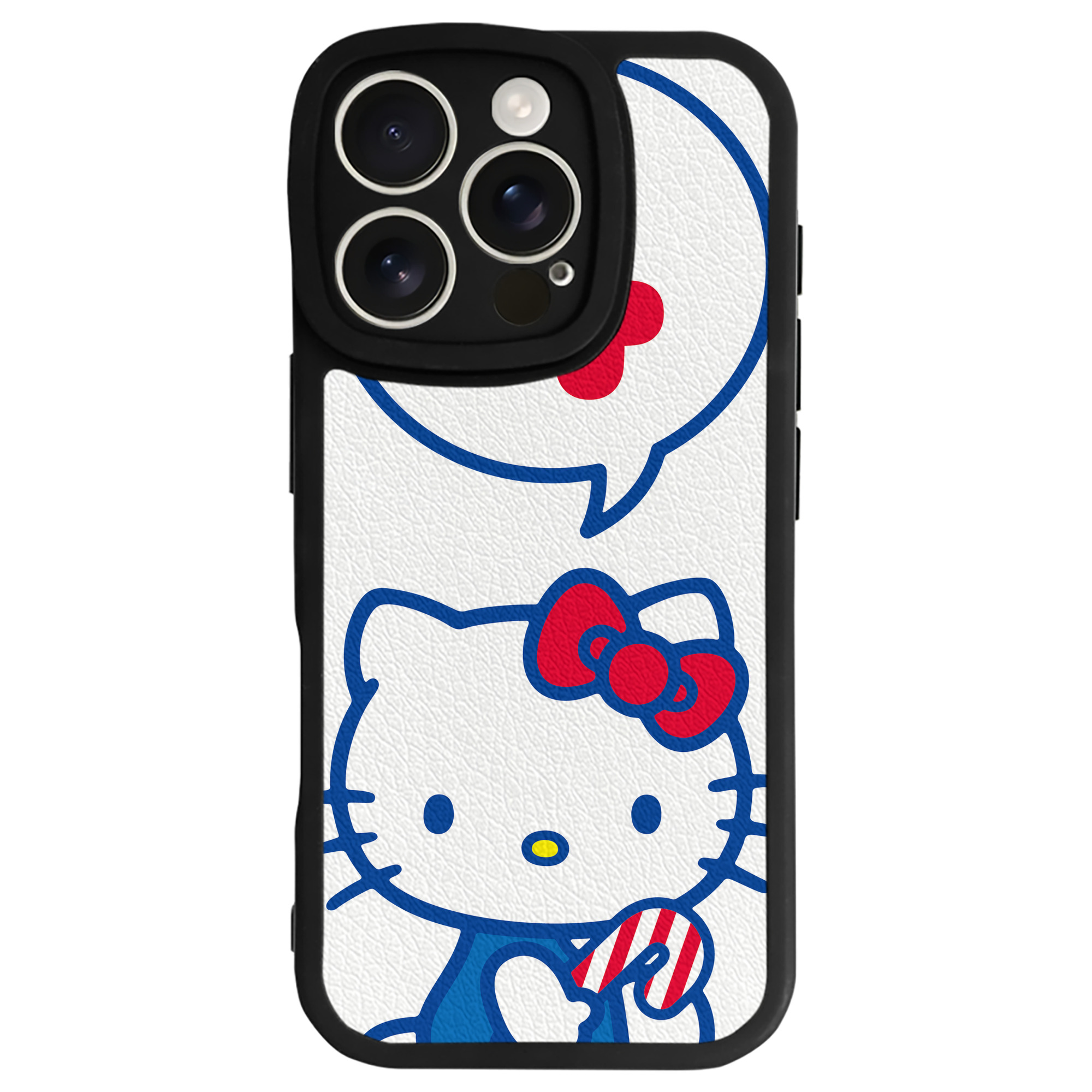 （画像用） Hello Kitty ハローキティ 【iPhone 16シリーズ対応】シリコンスマホケース（レザー調） 材質：シリコン